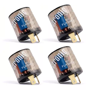 رله فلاشر LED تریفی 4 عددی، چراغ راهنمای الکتریکی 12 ولت 2 پین، چشمک زن گرد دو شاخه برای تعمیر خودرو، موتورسیکلت، اسکوتر، دوچرخه