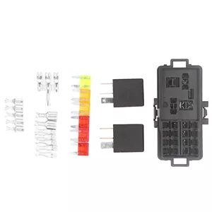 ボکس رلی خودرویی 2PCS 12VDC 30A 5 پین و 6PCS 5A 10A 20A