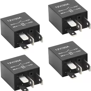 رلی 4 پین 12V 30A تخصصی برای خودروهای معمولی (4 قطعه)