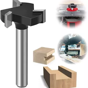 تیغ فرز CNC فولاد تندبر ELECDON مدل T شکل برای نجاری، شفت 6 میلی‌متری، ابزار رنده و اره سوراخ‌بر