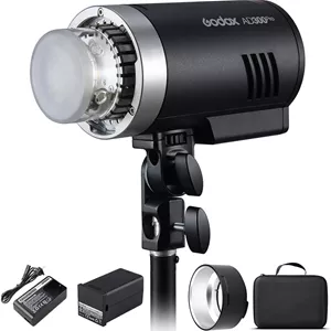 فلاش استودیویی و بیرونی گودکس AD300Pro، فلاش AD300 Pro 300W 2.4G TTL HSS 1/8000s Monolight Speedlite Light، باتری لیتیومی 2600mAh، زمان بازیافت 0.01-1.5 ثانیه، LED مدل‌سازی دو رنگ 12 واتی قابل تنظیم