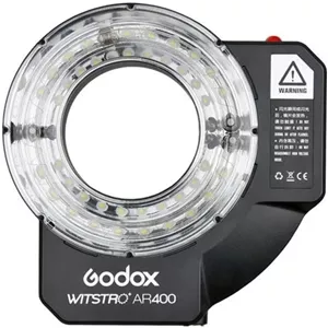 فلاش حلقه ای LED گودکس AR400 مدل Witstro با قدرت 400 وات و باتری لیتیوم-یون 4500 میلی آمپر