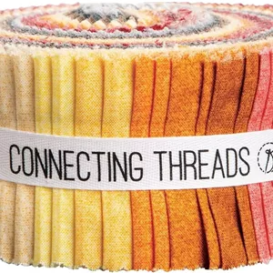 بسته پارچه ای لحاف دوزی 40 تکه ای از جنس 100% پنبه Connecting Threads مدل Blender Collection، نوارهای 2.5 اینچی (کتان مصنوعی، رنگ های طلایی) 