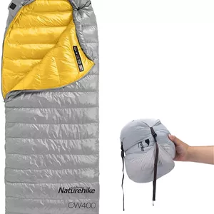 کیسه خواب پر Naturehike مدل اولترالایت، مناسب هوای سرد، 650FP، کیسه خواب فشرده 3-4 فصل برای بزرگسالان و کودکان، مناسب کوله‌گردی، کمپینگ، پیاده‌روی، مسافرت به همراه کیسه فشرده‌سازی