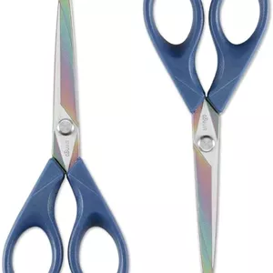 قیچی LIVINGO 7 اینچی چند منظوره تیتانیومی، بسته 2 عددی، مناسب دست چپ/راست، تیغه تیز فولادی ضد زنگ آهنگری شده، قیچی چند منظوره برای لوازم خیاطی، پارچه، کاردستی، خانه، دفتر، مدرسه، دانش آموز