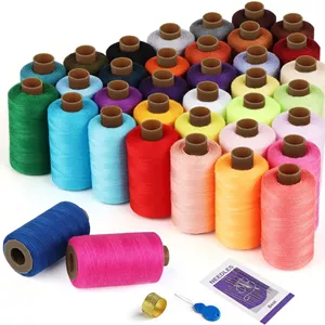 نخ خیاطی ilauke، 21600 یارد نخ 40S/2 برای خیاطی، مجموعه نخ های خیاطی سردوز پلی استر 36 رنگ با 10 سوزن، انگشتانه، سوزن نخ کن برای لوازم خیاطی ماشین خیاطی دستی DIY