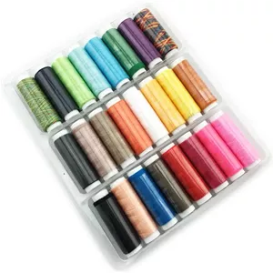 نخ خیاطی CENPEK برای چرخ خیاطی، 24 قرقره نخ، هر کدام 120 یارد، رنگ های متنوع، کیت نخ خیاطی پلی استر پنبه ای، جعبه مجموعه برای خیاطی دستی و ماشینی، لحاف دوزی، DIY، گلدوزی، مبتدی