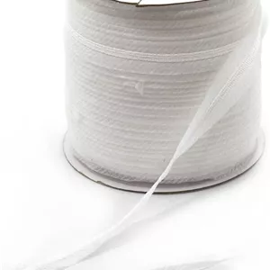لایی چسب 15 میلی متری همراه با نخ - رول 100 متری - ایده آل برای خیاطی، دوخت و پروژه های صنایع دستی (1، سفید)