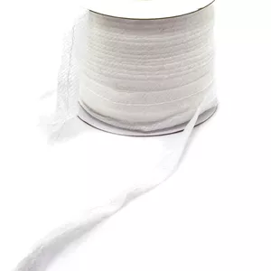 لایی چسب 15 میلی متری همراه با نخ - رول 100 متری - ایده آل برای خیاطی، دوخت و پروژه های صنایع دستی (سفید)