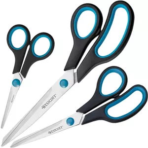 قیچی دسته نرم وستcott N-9002700 با طراحی آسان - مشکی/آبی (ست 3 عددی)
