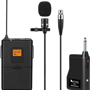 سیستم میکروفون یقه ای بی سیم یقه ای UHF 20 کاناله FIFINE Fifine با فرستنده Bodypack، میکروفون یقه ای مینی XLR Female و گیرنده قابل حمل، خروجی 1/4 اینچی. ایده آل برای اجرای زنده. (K037)