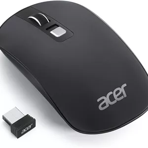 موس بی سیم ایسر، موس قابل حمل 2.4 گیگاهرتزی با گیرنده USB، موس کامپیوتر قابل حمل با DPI قابل تنظیم 800/1200/1600 با 4 دکمه، موس بی سیم تخت برای لپ تاپ، مک بوک، دسکتاپ، کامپیوتر