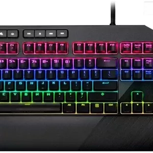 کیبورد گیمینگ مکانیکی ایسوس ROG Strix Flare با نورپردازی Aura Sync RGB (Cherry MX Brown)، سوییچ‌های Cherry MX Brown، نشان قابل تنظیم، USB Pass Through و کنترل‌های رسانه