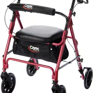 واکر رولیتور Carex با صندلی - واکر بزرگسالان با قابلیت تنظیم ارتفاع با صندلی و چرخ، تحمل وزن تا 113 کیلوگرم، 1 عدد (بسته 1 عددی)