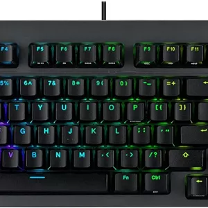 کیبورد گیمینگ ایسوس TUF Gaming K3 Gen II با 97 کلید فشرده، سوییچ‌های اپتیکال-مکانیکال RGB (خطی)، پایه سیلیکونی، فوم میرایی، ضدآب IP57، صفحه بالایی جداشدنی و Aura Sync