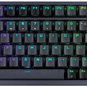 کیبورد گیمینگ سفارشی بی سیم ASUS ROG Azoth 75، نمایشگر OLED، Gasket-Mount، میرایی سه لایه، سوییچ های ROG NX Snow از پیش روغن کاری شده با قابلیت تعویض سریع و تثبیت کننده های صفحه کلید، کلیدهای PBT، RGB
