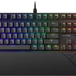 کیبورد گیمینگ فول سایز ایسوس ROG Strix Scope II، فوم میرایی، سوییچ‌های ROG NX Snow از پیش روغن‌کاری شده، کلیدهای PBT، کنترل‌های چند منظوره، کلیدهای میانبر برای Xbox Game Bar و ضبط، RGB-مشکی، طرح‌بندی US