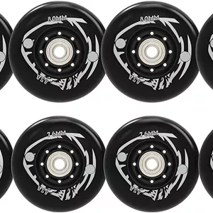 چرخ اسکیت اینلاین ZLQHDG مدل 8PCS، چرخ های جایگزین اسکیت غلتکی 85A با بلبرینگ ILQ-9، برای اسکیت هاکی