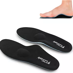 کفی طبی PCssole برای کف پای صاف، پشتیبانی از قوس پا برای درد پاشنه، فاشیای کف پا، کفی برای ورزش، اوقات فراغت، کار - مشکی - EU43-44 (28 سانتی متر)