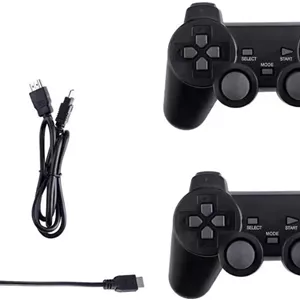 تجربه نهایی بازی Eacam با کنسول بازی بی سیم 2.4G HD Arcade PS1 کنسول بازی مینی تلویزیون خانگی U Bao کنسول بازی یکپارچهسازی با سیستمعامل کنترلر گیم پد بی سیم 64G (بسته جدید)
