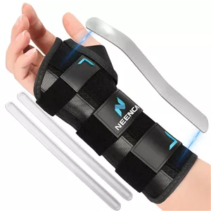 مچ بند طبی نینکا برای تونل کارپال، مناسب برای تسکین درد تاندونیت، رگ به رگ شدن و آرتروز - مچ بند دست راست و چپ با آتل فلزی برای بهبودی (خاکستری مشکی، کوچک، دست چپ)