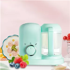 غذاساز کودک بی-ورث 4 در 1 با سبد بخارپز، مخلوط کن و بخارپز غذای کودک، پخت و آسیاب خودکار (آبی، 400 میلی‌لیتر)
