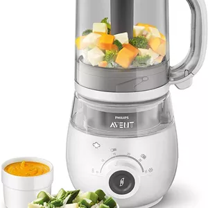 غذاساز کودک 4 در 1 سالم Philips AVENT مدل SCF883/01، ظرفیت 0.12 لیتر، خاکستری، سفید، 220-240 ولت، 50-60 هرتز، 0.7 متر