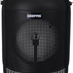 اسپیکر قابل حمل شارژی Geepas - دسته قابل حمل با باتری بزرگ 1800 MAH | اتصال TWS و سازگار با BT/ USB/ AUX/ FM/ Micro SD | ایده آل برای خانه، هتل ها و استفاده در فضای باز