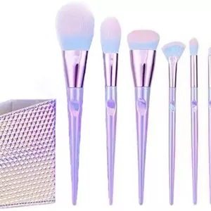 ست 9 عددی برس آرایشی، برس آرایشی نرم برای کرم پودر، رژگونه، سایه چشم، ترکیب کردن، ابزارهای آرایش زیبایی صورت