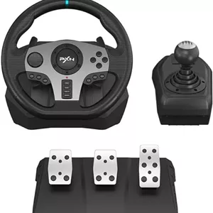 فرمان مسابقه ای PXN V9K، فرمان بازی مسابقه ای، فرمان رانندگی Volante PC با ویبره 270/900 درجه و شیفتر با پدال برای PC، PS4، Xbox One، Nintendo Switch، PS3، Xbox Series S/X
