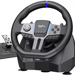 فرمان بازی PXN، فرمان مسابقه ای V9 GEN2، شبیه ساز جهانی USB اتومبیل 270/900 درجه با پدال و شیفتر برای PC، Xbox One، Xbox Series X/S، PS4، PS3، Switch