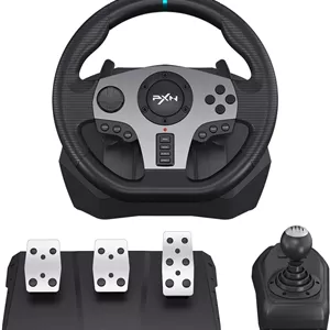 فرمان بازی PXN V9 با پدال و دنده، فرمان 270/900 درجه با فیدبک لرزشی، فرمان بازی برای PS4، PS3، PC، NS Switch، برنامه ابزار