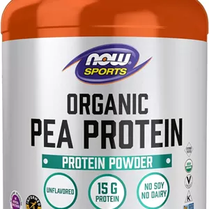 NOW Sports Nutrition، پروتئین نخود فرنگی ارگانیک تایید شده، 15 گرم، پودر بدون طعم، 1.5 پوند