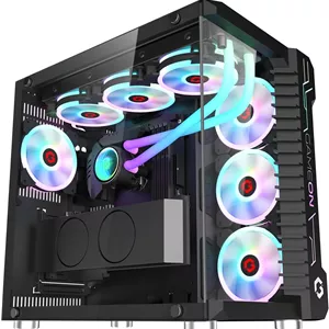 کیس گیمینگ مید تاور GAMEON Emperor Midnight III Series، نورپردازی 120mm ARGB PWM، شیشه حرارت دیده، فن های خنک کننده RGB از پیش نصب شده، فیلترهای گرد و غبار، سازگاری گسترده با مادربرد، مشکی