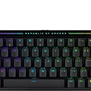 کیبورد گیمینگ جمع و جور 65% ایسوس ROG Falchion Ace HFX با سوییچ‌های مغناطیسی ROG HFX از پیش روغن‌کاری شده، کلید Rapid Trigger، نرخ نمونه‌برداری 8000 هرتز، فوم میرایی سه لایه، پایه واشر سیلیکونی