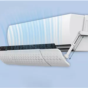 منحرف کننده هوا کولر گازی THE WHITE SHOP، 70-110 سانتی متر، منحرف کننده دریچه AC قابل تنظیم 180 درجه دیواری برای واحدهای دیواری، منحرف کننده دریچه AC غیر متراکم برای اتاق نشیمن و اتاق خواب