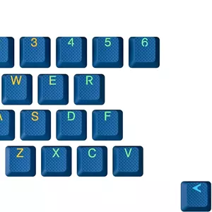 ست کیکپ لاستیکی Geeky | دو لایه شفاف | ABSTPR | پروفایل OEM برای کیبورد گیمینگ مکانیکی (آبی تیره، 23 کلید)
