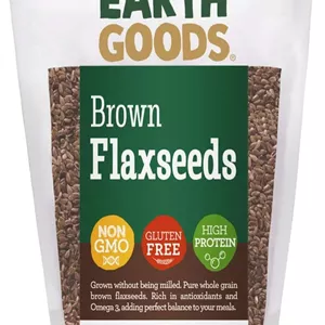 تخم کتان قهوه ای ارگانیک Earth Goods، غیر GMO، بدون گلوتن، پروتئین بالا 340 گرم