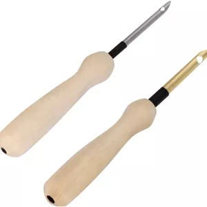 2 عدد قلم گلدوزی دسته چوبی، سوزن پانچ گلدوزی، ابزار بافندگی برای تزئینات DIY