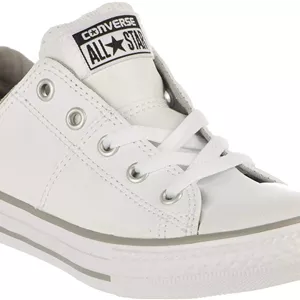 کفش کتانی کانورس پسرانه مدل Chuck Taylor Madison Ox، سفید/سفید/سفید، سایز 5.5