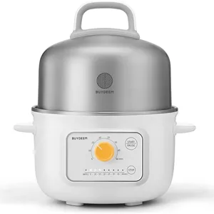 بخارپز برقی غذا BUYDEEM G32، 1.6QT، بخارپز استیل ضد زنگ برای سبزیجات، تخم مرغ، غذاهای دریایی، 8 تنظیم زمان، محافظت سه گانه در برابر خشک شدن، بخار سریع، پخت و پز سالم برای افراد تناسب اندام و مادران، سفید قطبی