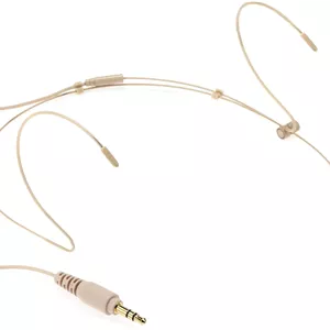 میکروفون هدست امنی پروفایل پایین سارامونیک DK6G (بژ) با 3.5 میلی‌متری برای بی‌سیم 2.4 گیگاهرتز، Rode، DJI، TXS و ضبط‌کننده‌ها، دوربین‌ها، میکسرها با تغذیه پلاگین
