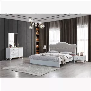 سرویس خواب 5 تکه کینگ ویکتوریا هوم باکس 208.2x120x197.6 سانتی متر سفید