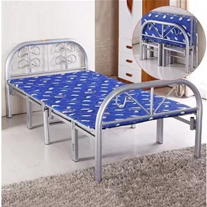 تخت تاشو فلزی طرح گلکسی، رنگ نقره ای/آبی، تک نفره، ابعاد (طول x عرض x ارتفاع) 190 x 90 x 70 سانتی متر، مدل - GDF-FB19090