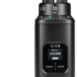 فرستنده بی‌سیم دیجیتال Shure SLXD3 Plug-On - میکروفون‌های XLR را به بی‌سیم SLX-D تبدیل می‌کند، اتصال ایمن، صدای 24 بیتی، همگام‌سازی IR - شامل باتری و کیف حمل | باند G58 (470-514 مگاهرتز)