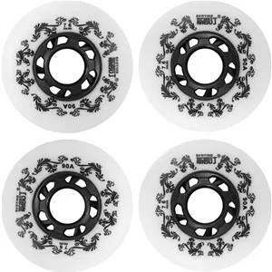 چرخ اسکیت inline بسته 4 عددی، مناسب فضای باز، 90A، تایر بادوام فری استایل، 72mm 76mm 80mm برای انتخاب، چرخ جایگزین تیغه های غلتکی هاکی