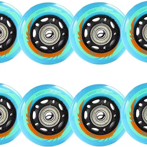 8 عدد چرخ اسکیت اینلاین بچه گانه 64mm 68mm 85A، چرخ های جایگزین اسکیت غلتکی آزاد با بلبرینگ ABEC-7