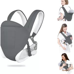 Azulmart Baby Carrier, Ergonomic Newborn Carrier Wrap with Hip Seat Storage Pocket, Soft Lightweight Adjustable Size Enhanced Lumbar Support Front Facing Back Sling for Toddler 3-36 Months All Seasons