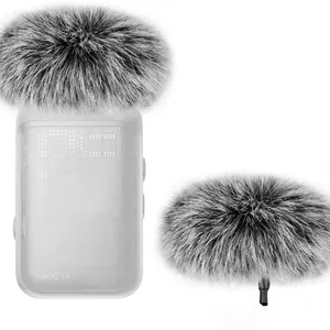 محافظ باد خزدار Geekria for Creators سازگار با DJI Mic 2، روکش ضد باد میکروفون DeadCat، محافظ پشمی، کاهش نویز باد (خاکستری / 2 عدد)