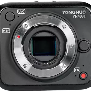 دوربین استریم زنده 4K ارتقا یافته YONGNUO YN433 II، لنزهای قابل تعویض M43 Micro Four Thirds، پشتیبانی از سیستم عامل اندروید، برای لنز دوربین حرفه ای پاناسونیک LUMIX